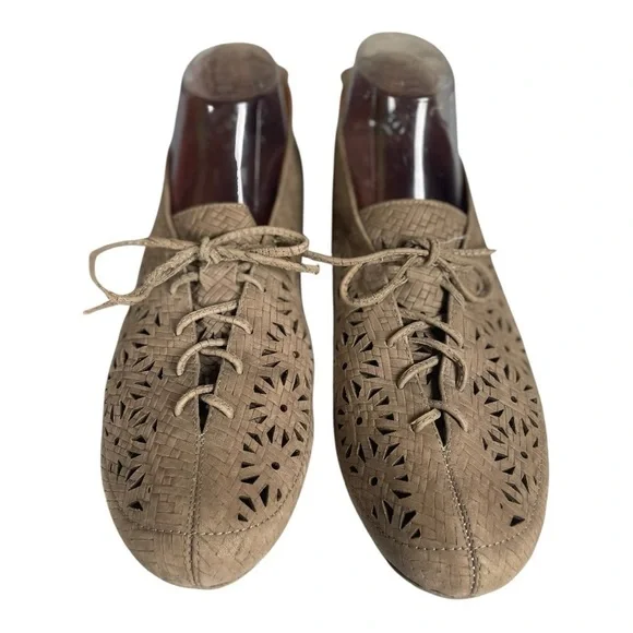 Gentle Souls Women’s Sol Zest Tan Leather Cutout Lace Oxfords Size-11m - Picture 2 of 9